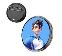 Digital Photo Badge, Rechargeable Touch Display, Button Badge with Clear Screen, LED Display Device, Wearable Badges with Lightweight Build, Event Accessory for Business and Convention