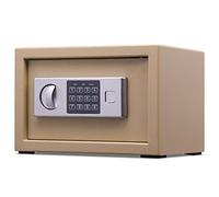 Digital Small Home Personal for Safe, Steel Keys, Electronic Password Plus Handle, Lock Box with Fireproof Money Bag, Gold