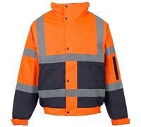 DIGITAL SPOT Veste de travail haute visibilité imperméable pour homme Taille S/M 5XL, Manteau orange/bleu marine, M