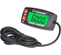 Digital Tachometer Hour Meter,RPM Indicator,Backlit Display,Replaceable Battery for Lawn Mower ZTR Inverter Generator Air Compressor Blower(032C-RD)