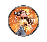 Digital Video Badge Pin - Touch Screen Electronic Name Tag, Rechargeable Display Button for Workplace Convention, Portable Screen Badge for Exhibition Trade Show Wedding Graduation Events