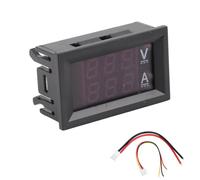 Digital Voltmeter Ammeter DC 0V - 100V | Dual LED Display Voltage Current Meter | High Exactness for Electronics/Circuits/DIY Projects | 0.28 Inch Red Blue Screen, 4-30V (10A)