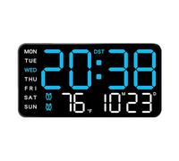 Digital Wall Clock - LED Multifunctional Large Display with Temperature & Date | Modern Home Decor Timepiece for Bedroom Living Room Office Dorm RV Garage Patio Pool Gym School Senior Home and Kids Ro