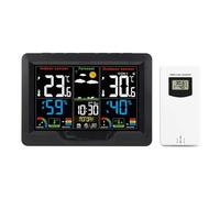 Digital Weather Station Clock Indoor Outdoor Temperature and Humidity Meter Weather Forecast Wireless Electronic Table Clock Grand écran