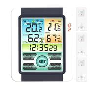 Digital Weather Station Clock Indoor Outdoor Weather Forecast Barometer Thermometer Hygrometer with Wireless Outdoor Sensor(One For Three)