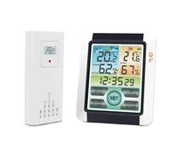 Digital Weather Station Clock Indoor Outdoor Weather Forecast Barometer Thermometer Hygrometer with Wireless Outdoor Sensor Grand écran(One Drag One)