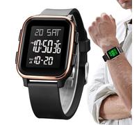 Digital Wrist Watch - ABS, 5.1x3.7cm Square Digital Hand Watch Waterproof 30M | LED Backlight Multi-Function Time Display Sports Watches, Unisex DigitalWatch for Daily Wear, Business Trips, Travel