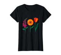 Digitale Florale Marguerite Tulipe subtile T-Shirt