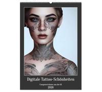 Digitale Tattoo-Schönheiten - Computerträume aus der KI (Wandkalender 2026 DIN A2 hoch), CALVENDO Monatskalender: Sinnliche Portraitaufnahmen von tätowierten Frauen
