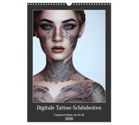 Digitale Tattoo-Schönheiten - Computerträume aus der KI (Wandkalender 2026 DIN A3 hoch), CALVENDO Monatskalender: Sinnliche Portraitaufnahmen von tätowierten Frauen