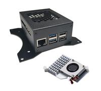 Digitalkey Boîtier Big en Métal pour Raspberry Pi 5 avec Supports VESA et Active Cooler, Support pour Shield PCIe M.2 NVMe SSD