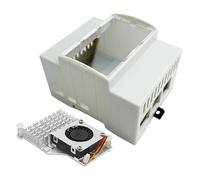 Digitalkey Boîtier Raspberry Pi 5 ABS sur rail DIN avec ventilateur de refroidissement actif pour Raspberry Pi 5, boîtier modulaire pour panneau électrique