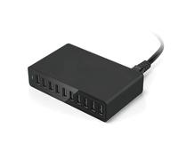 Digitalkey Chargeur USB 10 Ports Multi Device, Station de Charge Multiple avec Interrupteur de Sécurité et Indicateur LED, Noir