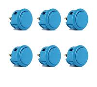 Digitalkey Set 6 SANWA OBSF-30 Buttons - Arcade Gamepad Buttons for Cabinets and Bartops (Bleu)