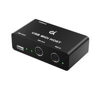DigitalLife Boîtier MIDI Host Autonome avec Voyant LED, Interface MIDI DIN 5 Broches 1-In/1-Out pour Connecter les Claviers et Contrôleurs MIDI USB (Noir, Métal, UMH-10)