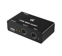 DigitalLife BridgeCore Series | Interface MIDI USB Host Autonome 1-In/1-Out, DIN 5 Broches, LED, Boîtier Métal - Pour Débutants, Musiciens de Studio & Artistes Live【Noir, 1 pc/pack】