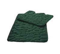 DigitalSpot Lot de 2 tapis de salle de bain antidérapants et absorbants Motif galets Vert Taille unique
