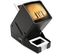 DigitConvert Visionneuse de diapositives de 35 mm, grossissement x3, alimentation USB/fonctionnement à piles - pour diapositives de 35 mm et négatifs à film positif (4 piles AA incluses)