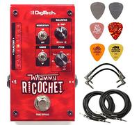 Digitech WHAMMY RICOCHET Lot de pédales de guitare avec 4 câbles et 6 médiators Dunlop assortis