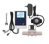 DIGITEN Contrôleur d'affichage LCD de contrôle du débit d'eau + compteur de débit G3/4" à capteur Hall + électrovanne G3/4" normalement fermée N/C + alimentation 12 V