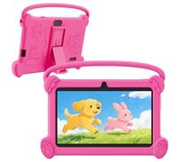 DIGITHINK Tablette pour enfants avec étui de protection, 4 Go de RAM, 32 Go de ROM, appareil d'apprentissage éducatif pour enfants de 4 à 13 ans (rose rouge)