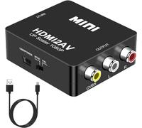 DIGITNOW!Adaptateur HDMI vers AV,Convertisseur HDMI vers 3RCA Composite CVBS Vidéo Audio Support PAL/NTSC avec Câble USB,Compatible für PC/Laptop/Xbox/PS4/PS3/TV/ Cámara DVD
