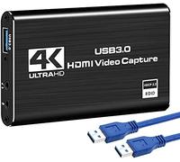 DIGITNOW! Carte De Capture HDMI USB 3.0, Carte de capture audio vidéo 4K, Full HD 1080P pour l'enregistrement de jeu, diffusion en direct