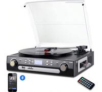 DIGITNOW!Prise en vinyle Bluetooth prise stéréo stéréo, prise en charge à 3 niveaux, kit de radio AM/FM en vinyle, lecteur MP3 USB