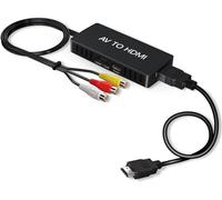 DigitPro Convertisseur AV vers HDMI, Adaptateur AV vers HDMI, 1080P Convertisseur Audio vidéo Composite CVBS Analog Prenant en Charge pour PS2/PS3/STB/Xbox VHS/VCR/Blu-Ray lecteurs DVD