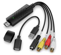 DigitPro Convertisseur VHS vers Numérique, Audio RCA vers USB - Carte de Capture Vidéo USB 2.0 pour VCR, Mini DV, Hi8, DVD - Compatible Mac/PC