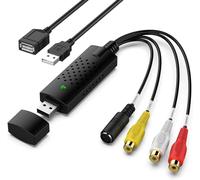 DigitPro Convertisseur VHS vers Numérique, Audio RCA vers USB - Carte de Capture Vidéo USB 2.0 pour VCR, Mini DV, Hi8, DVD - Compatible Mac/PC