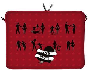 Digittrade LS106-15 Love Hurts Housse de Protection en néoprène pour Ordinateur Portable 15,6" (39,1 cm) Rouge/Noir