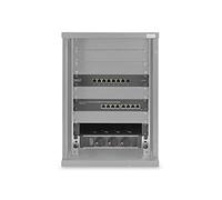 10 inch network bundle, including 9U cabinet, black shelf, PDU, 8-port switch, CAT 6 patch panel