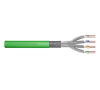 CAT 8.2 S-FTP install. cable, 2000 MHz, AWG 22/1 Dca, 100 m, ring, simplex, green