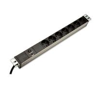 Digitus 19" Bandeau de prises de courant, 250 V, 50/60 Hz, 16 A, 2 m, noir, 482.6 mm (19 ")