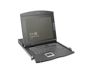 DIGITUS 19" Console KVM - FullHD - 1 Port VGA Switch - UK - Clavier - pour 19 Pouces Serveur et réseau - Noir