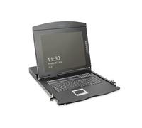 DIGITUS 19" Console KVM - FullHD - 8 Port Cat 5-Switch - US - Clavier - pour 19 Pouces Serveur et réseau - Noir