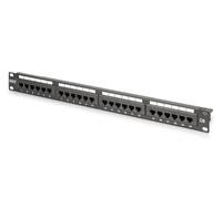 DIGITUS 19 Pouces Panneau de Brassage - Cat 6 - LSA Patch-Panel - 24 Ports RJ45 - Non blindé - Montage en Rack 1 U - Noir