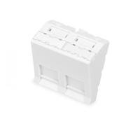 DIGITUS 45x45 mm, 2-port face plate, angled for DN-93802-5-SH, RAL 9003