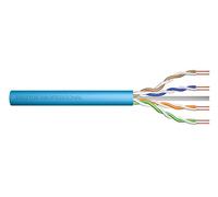 DIGITUS 500 m Cat 6A Câble réseau - U-UTP Simplex - BauPVO Dca - LSZH Sans halogène - 500 MHz Cuivre AWG 23/1 - Compatible PoE+ - Câble LAN Câble de pose Ethernet - Bleu