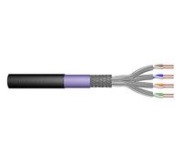 DIGITUS 500 m Cat 7 Outdoor Câble réseau - S-FTP (PiMF) Simplex - BauPVO Eca - LSZH Sans halogène - 1200 MHz Cuivre AWG 23/1 - Compatible PoE+ - Câble souterrain Câble LAN Câble de pose - Noir