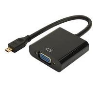 DIGITUS - Adaptateur audio/vidéo - 19 pin micro HDMI Type D mâle pour HD-15 (VGA), jack mini femelle - noir