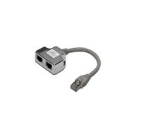 Digitus Adaptateur Câble de Brassage CAT 5e DN-93904 : 2x RJ45 Femelle vers RJ45 Mâle, Blindé, 0.19m, Gris/Argent, Catégorie 5e