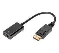Digitus Adaptateur graphique DisplayPort DP vers HDMI Type A 4K Ultra HD 60 Hz 4096 x 2160 Noir