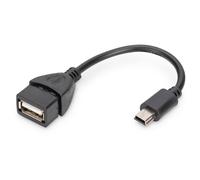 Digitus Adaptateur/convertisseur USB mini-B - USB-A, OTG, 0,2m