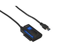 DIGITUS Adaptateur de Disque Dur - Convertisseur USB 3.0 vers SATA3 - pour SSDs/HDDs 2,5/3,5" - taux de Transfert de données 5 Gbit/s - Longueur de câble 1.2m - Alimentation Incluse - Noir