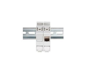 DIGITUS Adaptateur de Rail DIN pour Module Keystone DN-93617-1 Port - Angulaire à 45 degrés - Champ d'étiquetage - Clapet de Protection Contre la poussière - Boîtier fermé