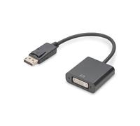 Digitus Adaptateur DisplayPort 1.1a vers DVI-I Femelle, Résolution 1080p 60Hz, HDCP 1.3, Deep Color 24-bit, Connecteurs nickelés, Longueur 0.15m