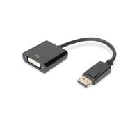 Digitus Adaptateur DisplayPort 1.1a vers DVI-I, Mâle/Femelle, 0.15m, AWG28, Câble Cuivre, Plaqué Nickel, Noir, Réf: AK-340401-001-S