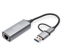 Digitus Adaptateur Gigabit Ethernet 2.5G USB Type-C™, USB-C™ + USB A (USB 3.1 / 3.0)